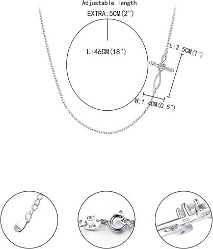 EVER FAITH 925 Sterling Silver CZ Cross Necklace Religious Church Sideways Cross Choker Infinity Charm Bracelet Link Jewelry Set for Women in Saudi Arabia