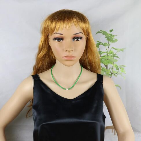 الأخضر مطرز المختنق قلادة البوهيمي Adjusatble حساسة المياه العذبة اللؤلؤ قلادة القلائد أزياء الصيف المجوهرات هدية للنساء فتاة الذهب الأبيض مطلي in Kuwait