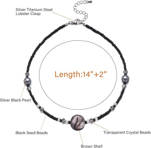 قلادة مطرزة للنساء بحجر غير منتظم وقلادة من اللؤلؤ مصنوعة يدويًا من الأحجار الكريمة بوهو قلادة مجوهرات صيفية للنساء in Kuwait