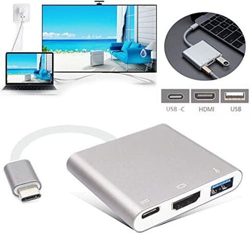 محول SETPOT USB C إلى HDMI متعدد المنافذ USB 3.0 Hub HDMI 4K منفذ محول فيديو PD منفذ شحن سريع، متوافق مع MacBook Pro وAir وDell Xps وSurface in Saudi Arabia