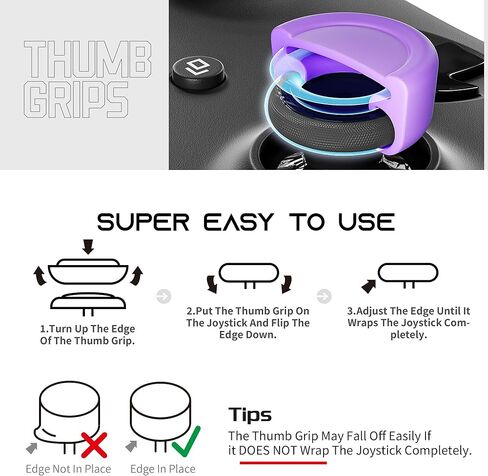 عبوتان من مقابض الإبهام المصنوعة من السيليكون المضادة للانزلاق، متوافقة مع أجهزة Xbox Series X/S وXbox One وXbox One X/S، غطاء عصا تحكم تناظري مريح وغطاء عصا التحكم مخصص، أرجواني in Kuwait