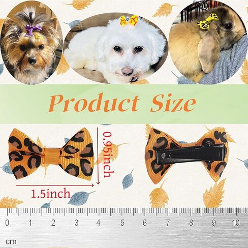 100PCS(50pairs) Cute Puppy Dog Hair Bows for Small Dogs with Clips Handmade，Small Size Girl Hair Accessories Puppy Grooming in Saudi Arabia