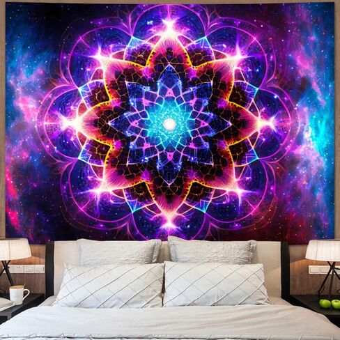 Amonercvita Mandala Tapestry Galaxy Tapestry Starry Stars Wall Hanging Trippy Boho Tapestry Hippie Bohemian Wall Tapestry Aesthetic Meditation Poster for Bedroom in Kuwait