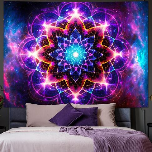 Amonercvita Mandala Tapestry Galaxy Tapestry Starry Stars Wall Hanging Trippy Boho Tapestry Hippie Bohemian Wall Tapestry Aesthetic Meditation Poster for Bedroom in Kuwait