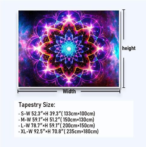 Amonercvita Mandala Tapestry Galaxy Tapestry Starry Stars Wall Hanging Trippy Boho Tapestry Hippie Bohemian Wall Tapestry Aesthetic Meditation Poster for Bedroom in Kuwait