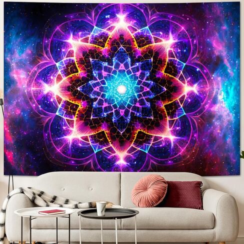 Amonercvita Mandala Tapestry Galaxy Tapestry Starry Stars Wall Hanging Trippy Boho Tapestry Hippie Bohemian Wall Tapestry Aesthetic Meditation Poster for Bedroom in Kuwait