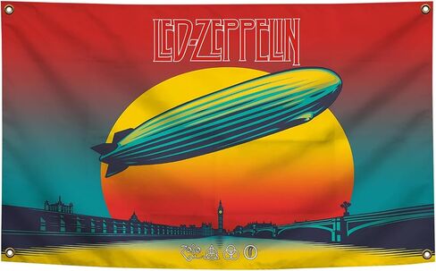 Generic Guitar Rock Band L-ed Music Celebration Day Album Z-eppelin Cover 3×5 Feet Wall Tapestry Is Suitable For Indoor and Outdoor Home Decoration Such As Dormitories Living Rooms Etc, red in Saudi Arabia