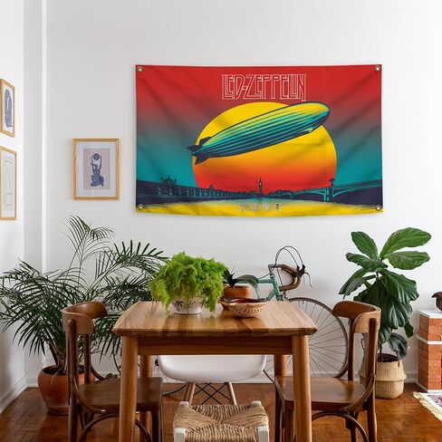 Generic Guitar Rock Band L-ed Music Celebration Day Album Z-eppelin Cover 3×5 Feet Wall Tapestry Is Suitable For Indoor and Outdoor Home Decoration Such As Dormitories Living Rooms Etc, red in Saudi Arabia
