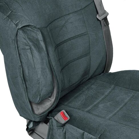 BDK TS-303-CC_AMAUG Velour Fabric Front Seat Cover for Trucks SUV Integrated Armrest TS (Charcoal), 1 Pack in Saudi Arabia
