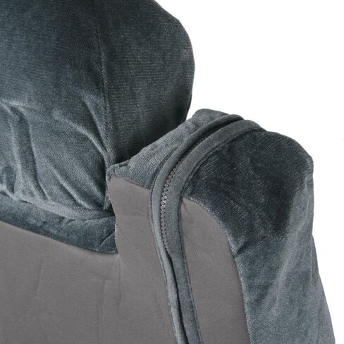 BDK TS-303-CC_AMAUG Velour Fabric Front Seat Cover for Trucks SUV Integrated Armrest TS (Charcoal), 1 Pack in Saudi Arabia
