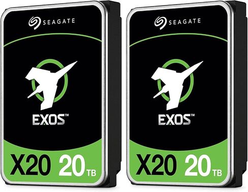 Seagate Exos X20 20TB SATA HDD SATA 6 جيجابايت/ثانية 7200 دورة في الدقيقة (ST20000NM007D) (2 حزمة) (متجدد) in Saudi Arabia
