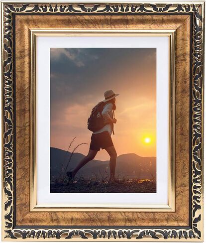 إطار صورة مقاس 8 × 10 (عبوة واحدة من الزجاج الحقيقي) عتيق مع لون أزرق غير لامع مقاس 5 × 7، عموديًا أو أفقيًا، سطح الطاولة وشاشة تثبيت على الحائط in Kuwait