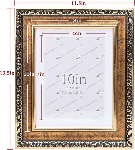 إطار صورة مقاس 8 × 10 (عبوة واحدة من الزجاج الحقيقي) عتيق مع لون أزرق غير لامع مقاس 5 × 7، عموديًا أو أفقيًا، سطح الطاولة وشاشة تثبيت على الحائط in Kuwait