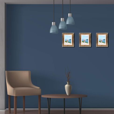 إطار صورة مقاس 8 × 10 (عبوة واحدة من الزجاج الحقيقي) عتيق مع لون أزرق غير لامع مقاس 5 × 7، عموديًا أو أفقيًا، سطح الطاولة وشاشة تثبيت على الحائط in Kuwait