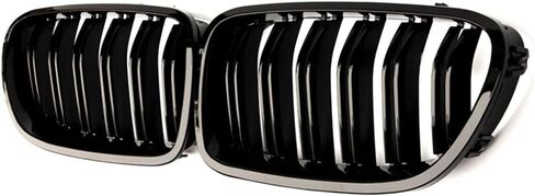 شبكة شواء F10، شبكة أمامية ATPOEN شرائح مزدوجة لسيارات BMW 5 Series F10 F11 F18 M5 535i 525i 528i 2010 2011 2012 2013 2014 2015 2016 2017 أسود لامع in Kuwait