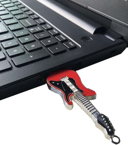 محرك فلاش USB كريستالي بسعة 16 جيجابايت لموسيقى الجيتار باللون الأحمر لمعلم الموسيقى in Kuwait