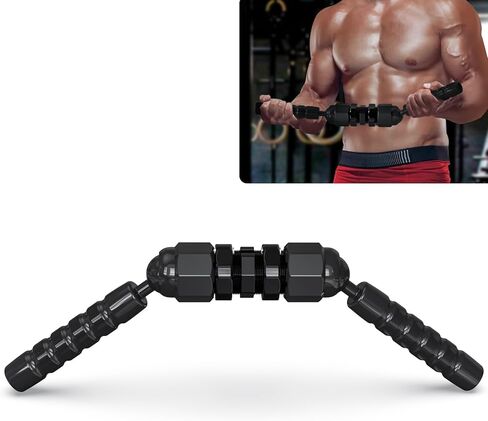 جهاز تمرين الأذرع ثلاثي الأبعاد، جهاز تمرين الجزء العلوي من الجسم لتمارين الصدر والكتف والساعد والعضلة ذات الرأسين والذراع (أسود) in Kuwait