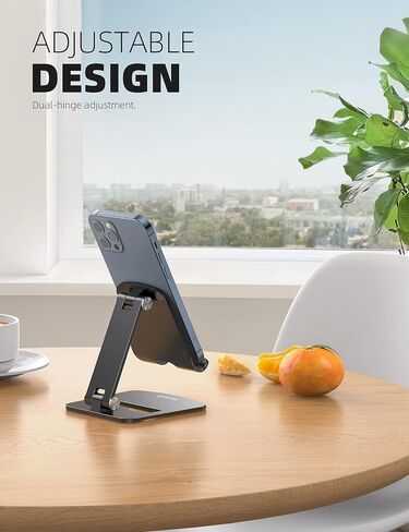 Lamicall [𝙐𝙥𝙜𝙧𝙖𝙙𝙚𝙙] Cell Phone Stand for Desk - Aluminum Stable Large Base for Desk, Superb Surface Craftsmanship, Portable Cell Phone Dock, for iPhone and 4 to 10" Cellphone in Saudi Arabia