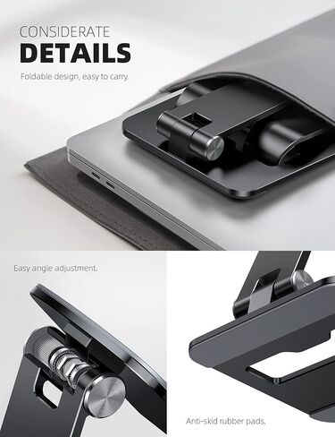 Lamicall [𝙐𝙥𝙜𝙧𝙖𝙙𝙚𝙙] Cell Phone Stand for Desk - Aluminum Stable Large Base for Desk, Superb Surface Craftsmanship, Portable Cell Phone Dock, for iPhone and 4 to 10" Cellphone in Saudi Arabia