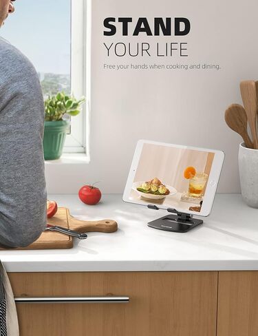 Lamicall [𝙐𝙥𝙜𝙧𝙖𝙙𝙚𝙙] Cell Phone Stand for Desk - Aluminum Stable Large Base for Desk, Superb Surface Craftsmanship, Portable Cell Phone Dock, for iPhone and 4 to 10" Cellphone in Saudi Arabia