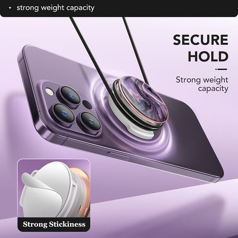 GVIEWIN Marble Glitter Phone Grip with Foldable Kickstand, Soft Plastic Cell Phone Grip Stand Holder for iPhone 15 Pro Max/15 Plus/14/13/12 & Galaxy S24/S23 Ultra and Other Phones(Quicksand/Purple) in Saudi Arabia