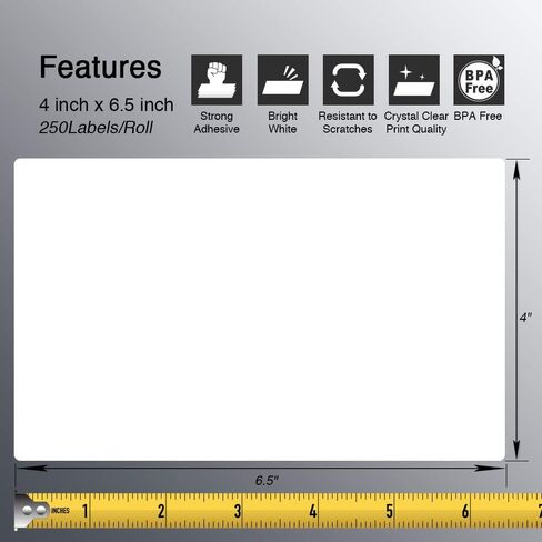 BETCKEY - 4" x 6.5" (102 mm x 165 mm) Large Shipping Labels & Multipurpose Compatible with Zebra & Rollo Label Printer,Premium Adhesive & Perforated [10 Rolls, 2500 Labels] in Saudi Arabia