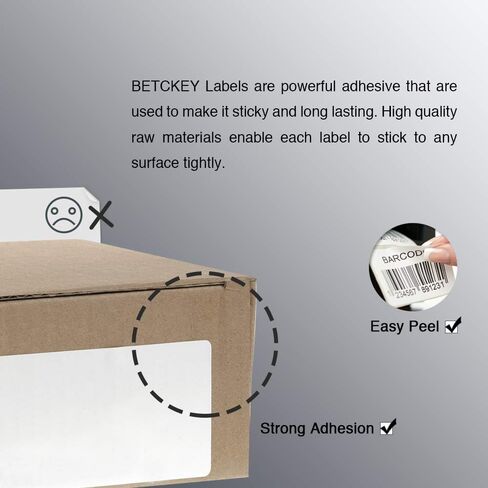 BETCKEY - 4" x 6.5" (102 mm x 165 mm) Large Shipping Labels & Multipurpose Compatible with Zebra & Rollo Label Printer,Premium Adhesive & Perforated [10 Rolls, 2500 Labels] in Saudi Arabia