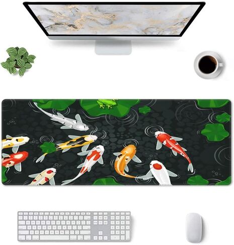 Black and White Skull Flower Skeleton Moth Snake Goth Moon Mouse Pad XL Extended Mat, Non Slip Rubber Base Stitched Edge Gaming Pc Desktop Large Mice Pad 31.5 X 11.8 Inch in Saudi Arabia
