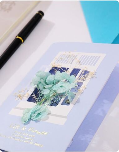4 Thank You Cards with Envelopes, 4.3 "x6.7, Handmade Real Flower Greeting Cards, Suitable for Various Occasions, with Interesting Stickers. in Saudi Arabia