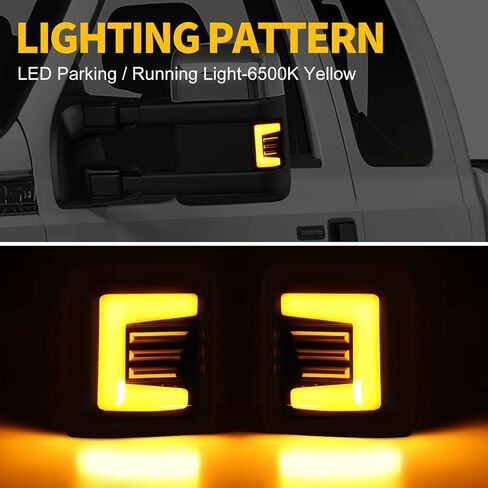 2 قطعة فورد الجانب مرآة ديناميكية Led أضواء متتابعة بدوره مصباح إشارة النهار تشغيل أضواء لفورد F250 F350 F450 سوبر ديوتي 2008-2016 in Kuwait