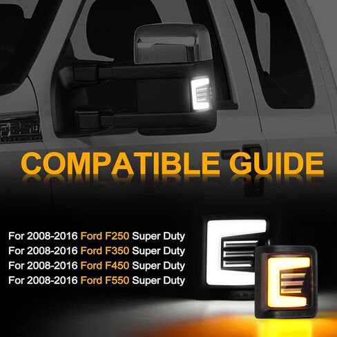 2 قطعة فورد الجانب مرآة ديناميكية Led أضواء متتابعة بدوره مصباح إشارة النهار تشغيل أضواء لفورد F250 F350 F450 سوبر ديوتي 2008-2016 in Kuwait