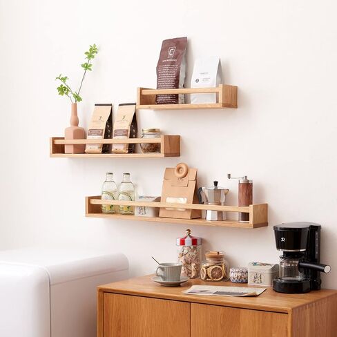 Floating Shelves, Oak Nursery Floating Shelves for Wall Mounted, Wall Bookshelf for Kids,Hanging Shelf for Baby Nursery Room Decor Kitchen, Natural Wood Wall Shelves,32 Inch in Saudi Arabia