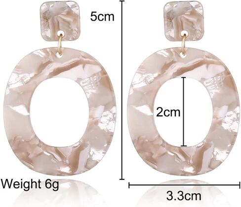 Fashion Oval Acrylic Dangle Statement Earrings for Women Girls Geometrical Dangling Drop Large Studs Earring Boho Jewelry Gifts Summer Beach Party in Saudi Arabia