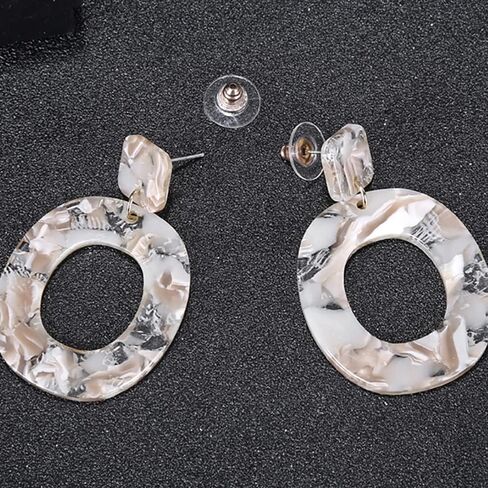 Fashion Oval Acrylic Dangle Statement Earrings for Women Girls Geometrical Dangling Drop Large Studs Earring Boho Jewelry Gifts Summer Beach Party in Saudi Arabia