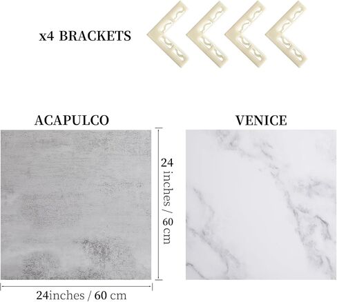2 Pack Backdrop Boards for Photo | 24 x 24 Inches | Replica Surface | Food Photography Background | Marble & Cement | 4 Brackets in Saudi Arabia