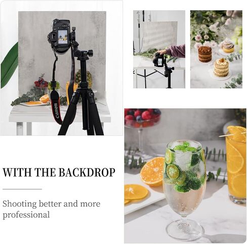 2 Pack Backdrop Boards for Photo | 24 x 24 Inches | Replica Surface | Food Photography Background | Marble & Cement | 4 Brackets in Saudi Arabia