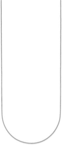 Platinum Polished 0.7 mm Solid Box Chain Necklace for Women 16" to 24" in Kuwait