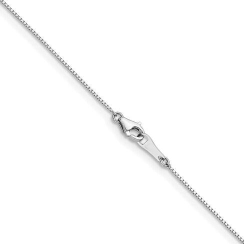 Platinum Polished 0.7 mm Solid Box Chain Necklace for Women 16" to 24" in Kuwait