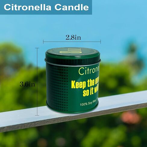 Citronella Candles Outdoor Indoor, Lemongrass Scented Candles 8OZ with Pure Citronella Oil and Natural Soy Wax Long Lasting Burning for Home Decor Gardon Patio Balcony in Saudi Arabia