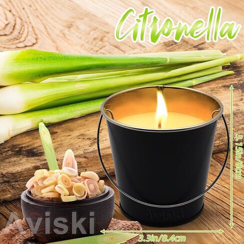 3 Pack Citronella Candles - Garden Citronella Scented Candles Outdoors, Up to 90 Hours Burning, Natural Soy Wax, Portable Jar Candle Gift Sets for Home Patio Yard Indoors, Balcony, Camping in Saudi Arabia