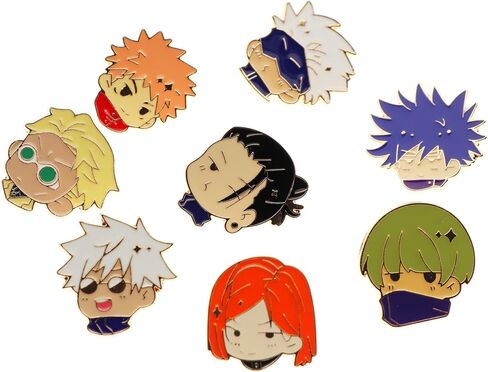 Jujutsu Pins 8pcs Kaisen Anime jjk Figure Brooch Cosplay Pin Gift for Fans in Saudi Arabia