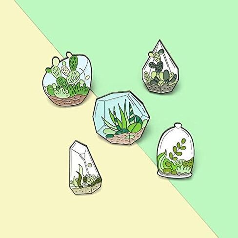 5 صور الألوة الكافور الصبار بروش دبوس مجموعات النباتات النضرة المينا بروش دبابيس الأزياء التلبيب دبابيس ملحق لحقائب الظهر شارات القبعات أكياس للنساء الفتيات الاطفال هدية in Kuwait