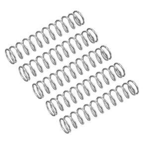 uxcell Compression Spring, 5Pcs 304 Stainless Steel, 10mm OD, 1mm Wire Size, 50mm Free Length, Silver Tone