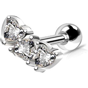 Heart Helix Earring Stud 18G Conch Piercing Jewelry Cartilage Earrings Upper Lobe Piercings Tragus Earrings Stainless Steel Helix Piercings for Women