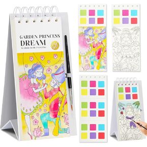Riomh Watercolor Painting Book for Kids Ages 3-5, Water Painting Easel Book Comes with Brush,Toddler Painting Activities Ages 2-4, Art Craft Gift for Drawing (Animal)