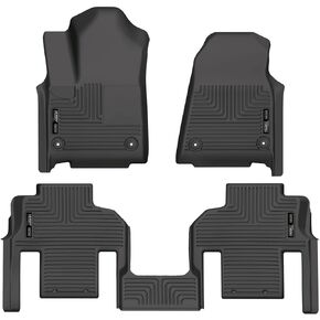 Husky Liners Weatherbeater Floor Mats | Fits 2022 - 2024 Jeep Wagoneer w/2nd Row Bucket Seats | Front & 2nd Row, 3-pc Black - 99061