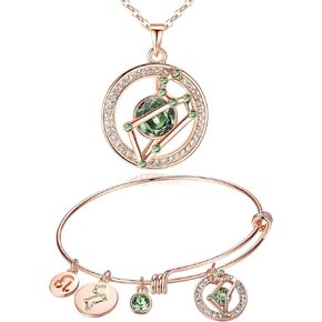 مجموعة مجوهرات Leafael Superstar Zodiac Necklace الأساور، برج الأسد، مطلي بالذهب الوردي عيار 14 قيراط in Kuwait