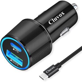 Rapid Type C Car Charger, Compatible for Google Pixel 9 Pro XL/8/7/6/5a/4, iPhone 15 Plus/Pro/Max, Samsung Galaxy S24/S23 Utra Fast USB C PD Car Charger with 3ft Cable, 20W Power Delivery Car Adapter