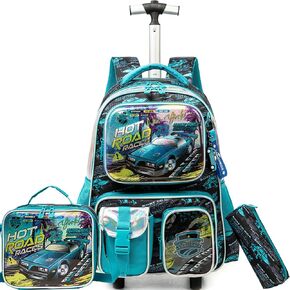 Meetbelify Kids Rolling Backpack with Wheels for Boys Rolling Backpacks with Lunch Box for Elementary School Students 3 in 1 Travel Luggage Suitcase for Boys Age 8-10 in Kuwait