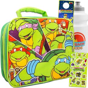 Teenage Mutant Ninja Turtles Lunch Box for Boys - Bundle with TMNT Lunch Bag, Water Bottle, Stickers, More | TMNT Kids Lunch Box